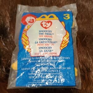 Ty Smoochy the Frog Toy Animal - Blue and Yellow